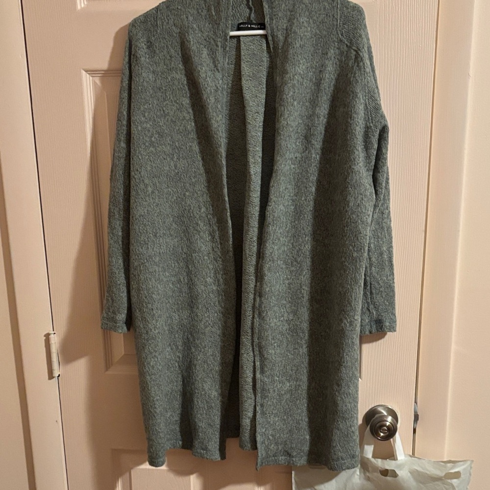 Nally & Millie Charcoal Open Front Cardigan